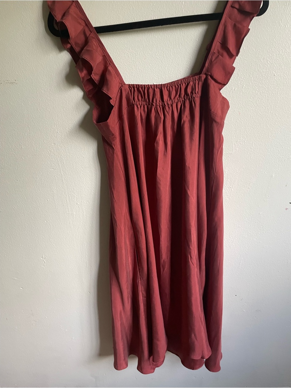 Hatch Rust Ruffle Strap Midi Dress - Picture 4 of 10